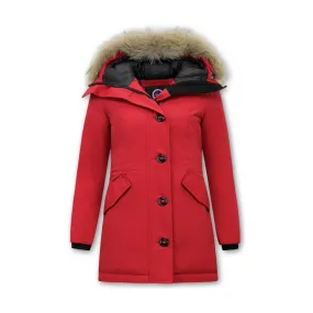 Mujer Parka Capucha Pelo